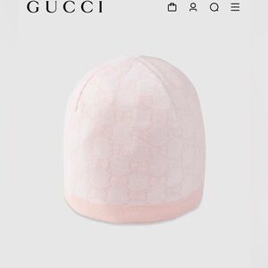 Gucci baby pink GG wool hat